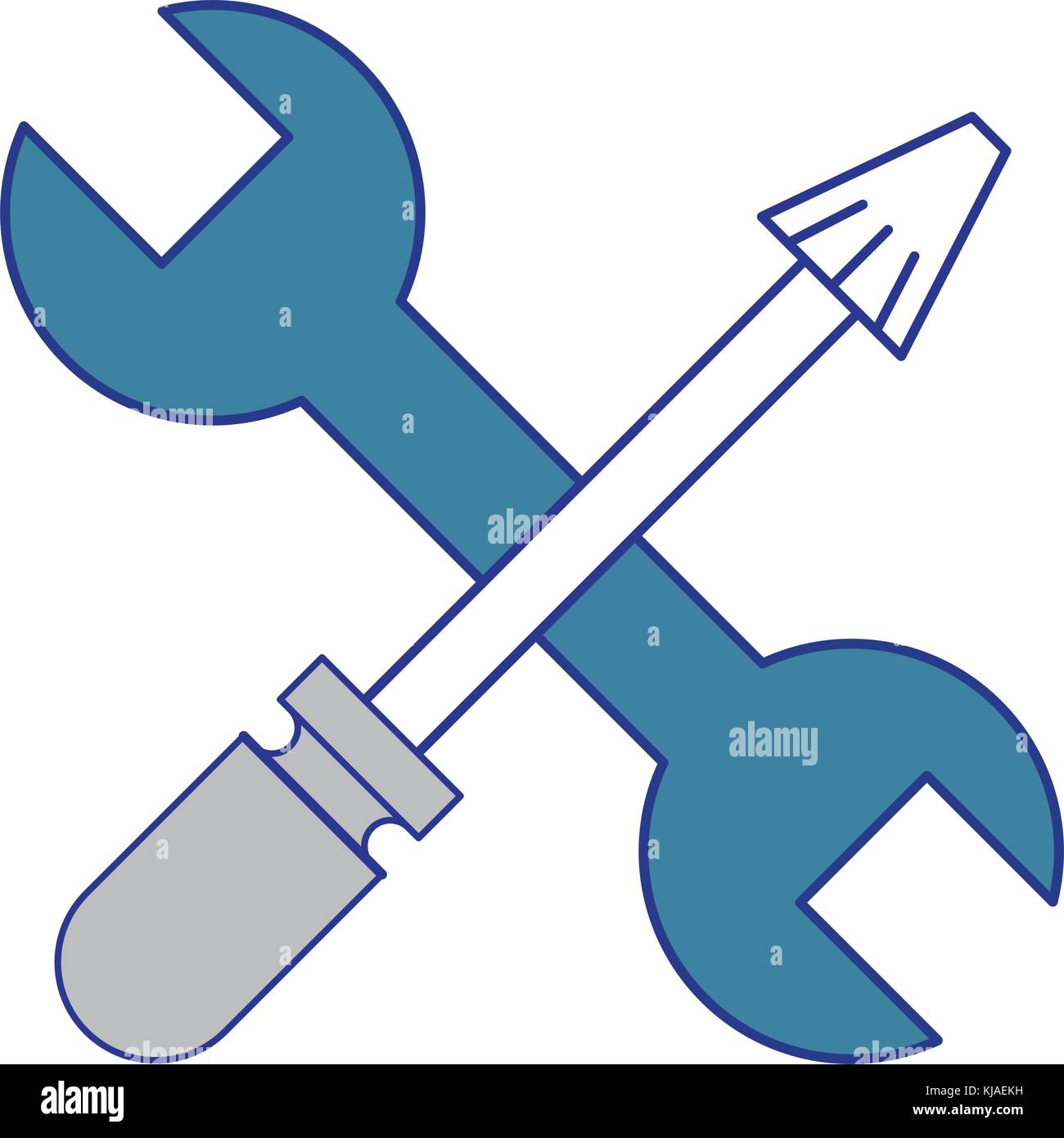 Wrench and screwdriver of tool instrument and repair theme Isolated design Vector illustration Stock Vector