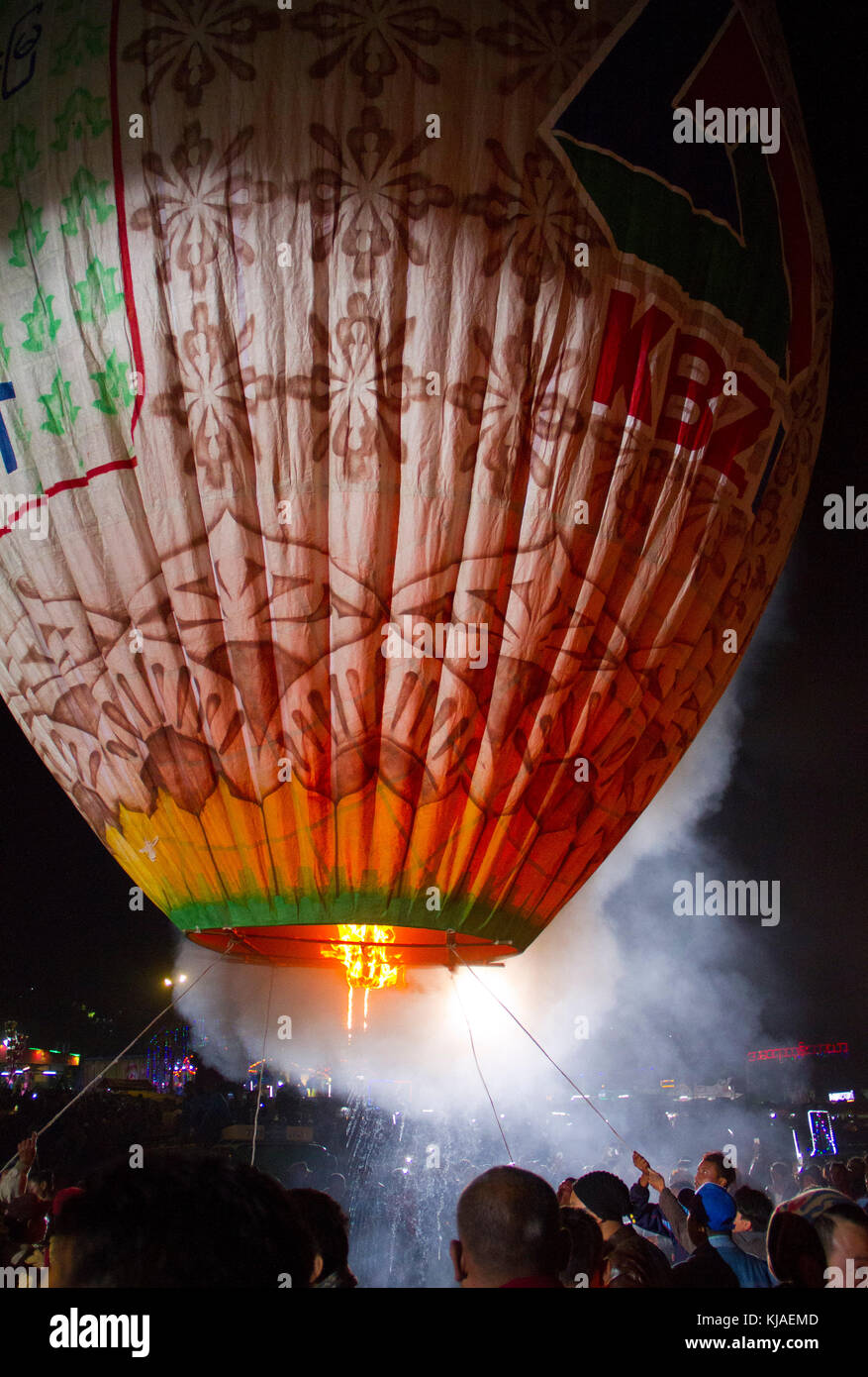 A Balloon launches at the annual Taunggyi Fire Balloon festival in