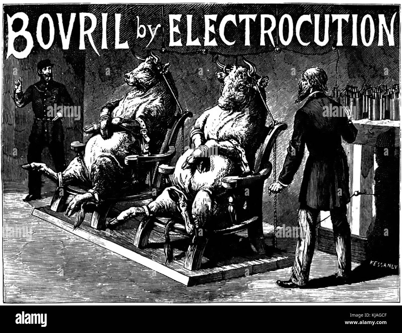 BOVRIL BY ELECTROCUTION advert about 1890 Stock Photo