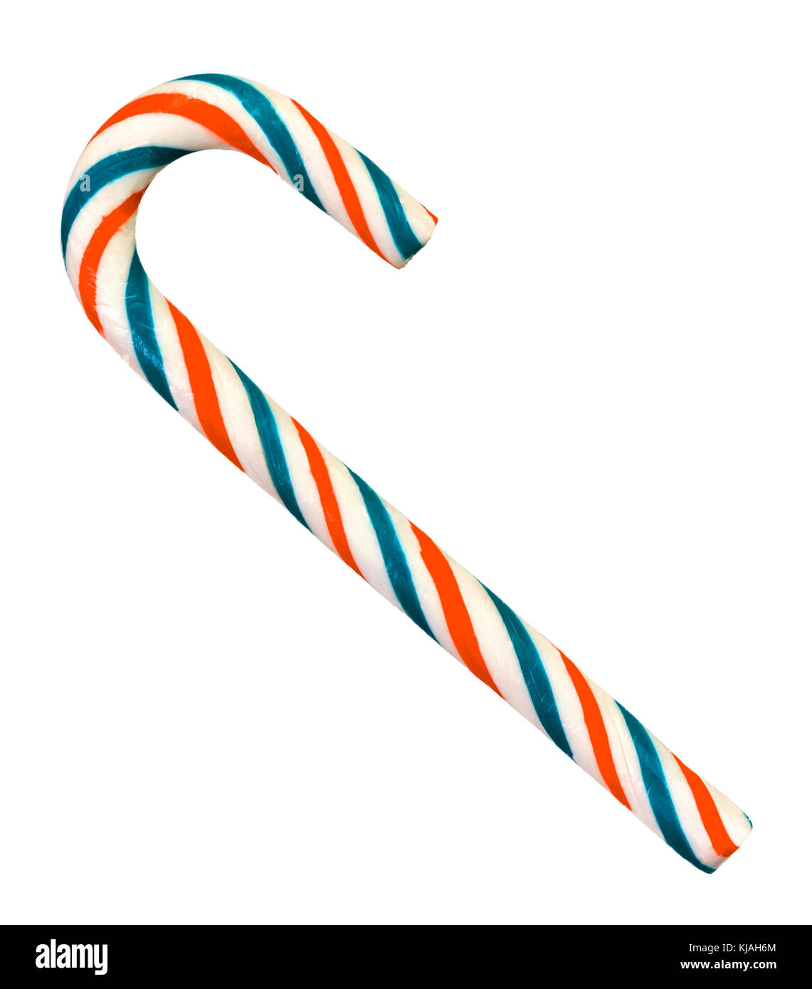Red, blue and white candy cane isolated on a white background Stock Photo Alamy