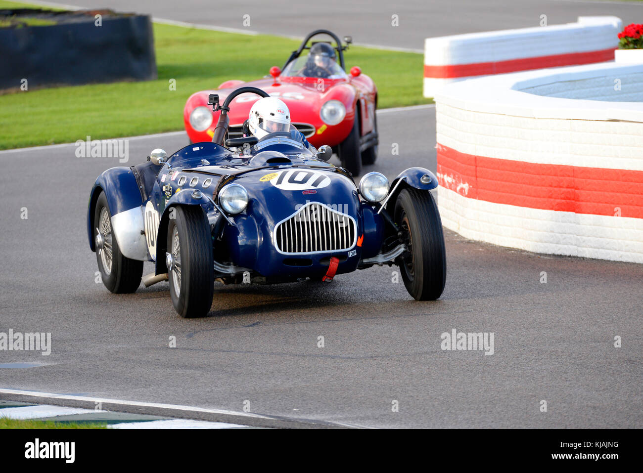 1952 Allard J2 owned and driven by Till Bechtolsheimer racing in the Freddie March Memorial Trophy at the Goodwood Revival 2017 Stock Photo