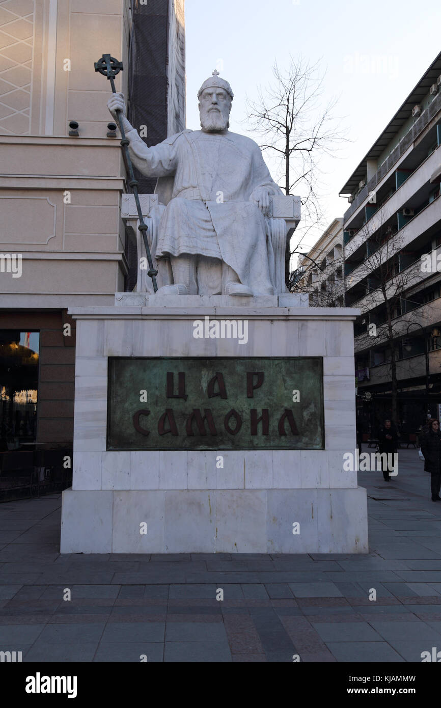 Monument of Tsar Samuil, Samuel of Bulgaria in Skopje, Macedonia built ...