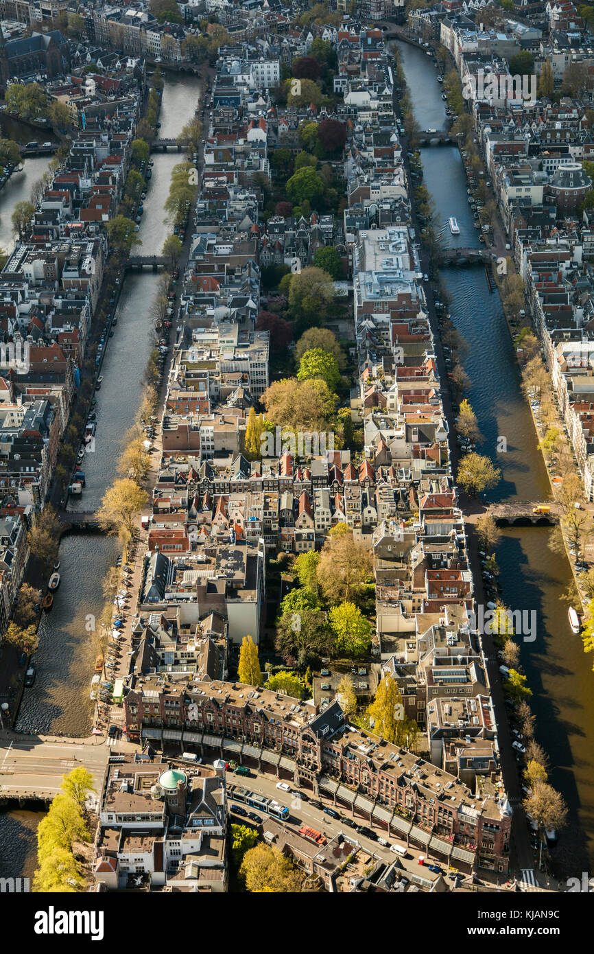 Aerial view of the Old City Centre Amsterdam, Netherlands Stock Photo