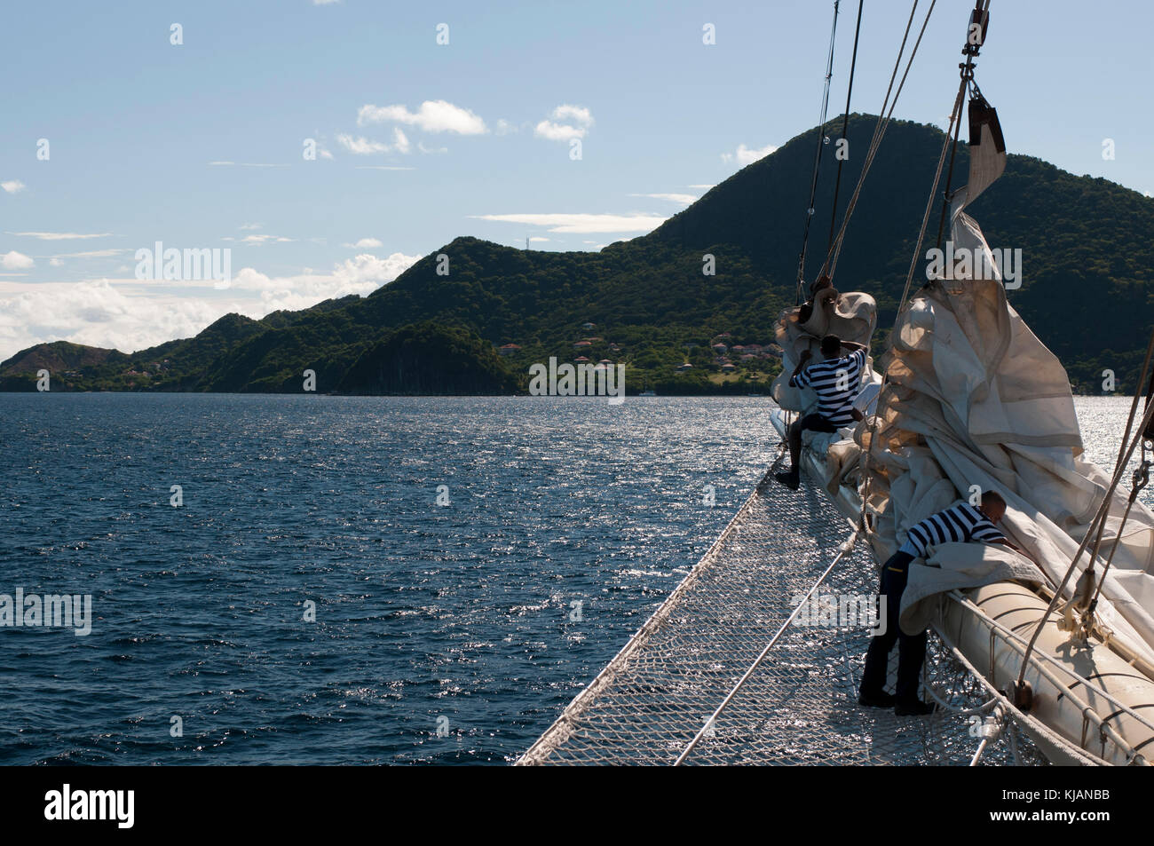 Star Clipper sailing cruise ship, Terre de Haut, Iles des Saintes, Guadeloupe, French Caribbean, France Stock Photo