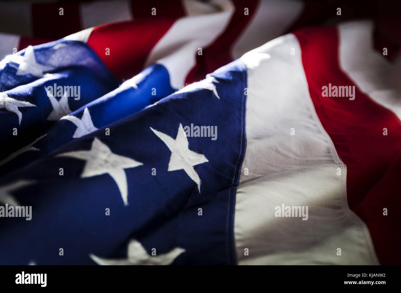 Old glory highlighted in contemporary waves of shadow and light Stock Photo