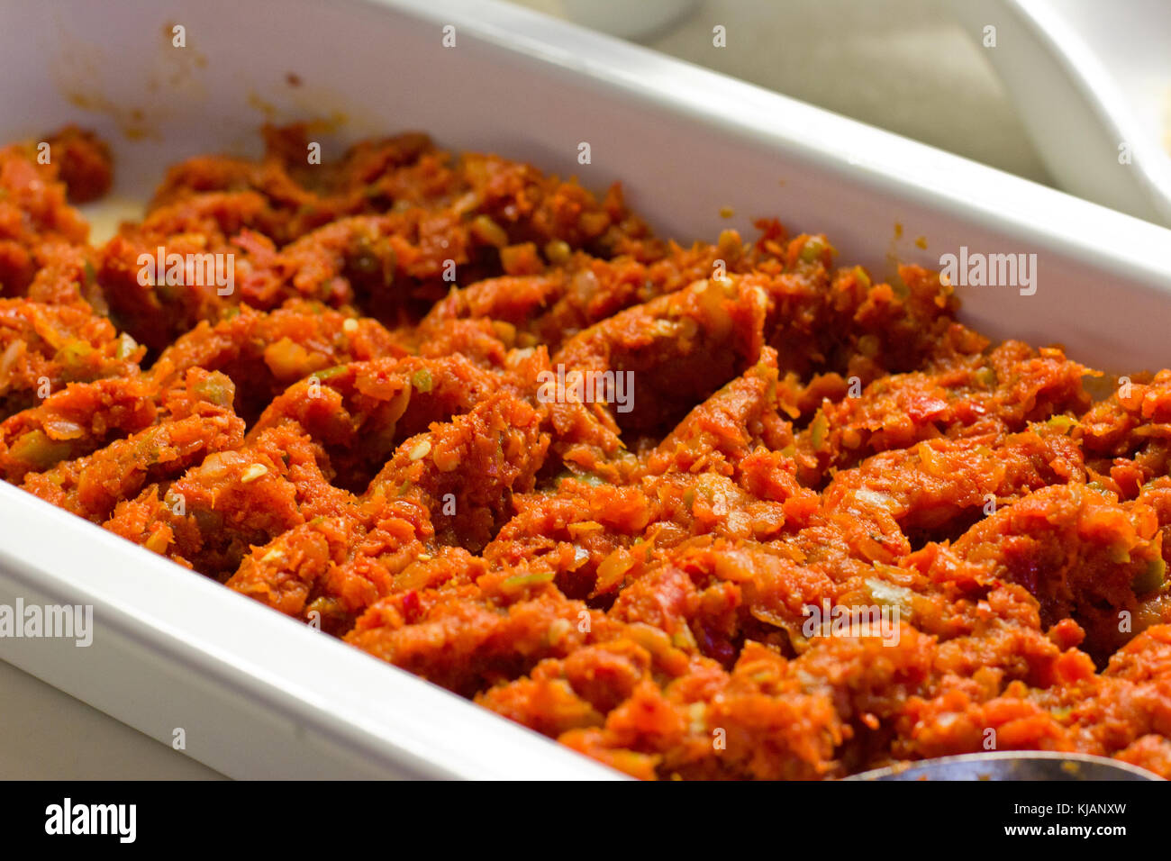 Hot mix of the ground pepper, tomato and greens Stock Photo Alamy