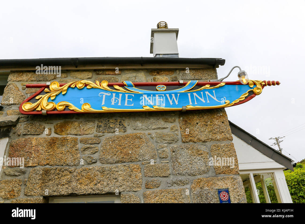 The New Inn pub, or public house, Tresco, Isles of Scilly, England, UK Stock Photo