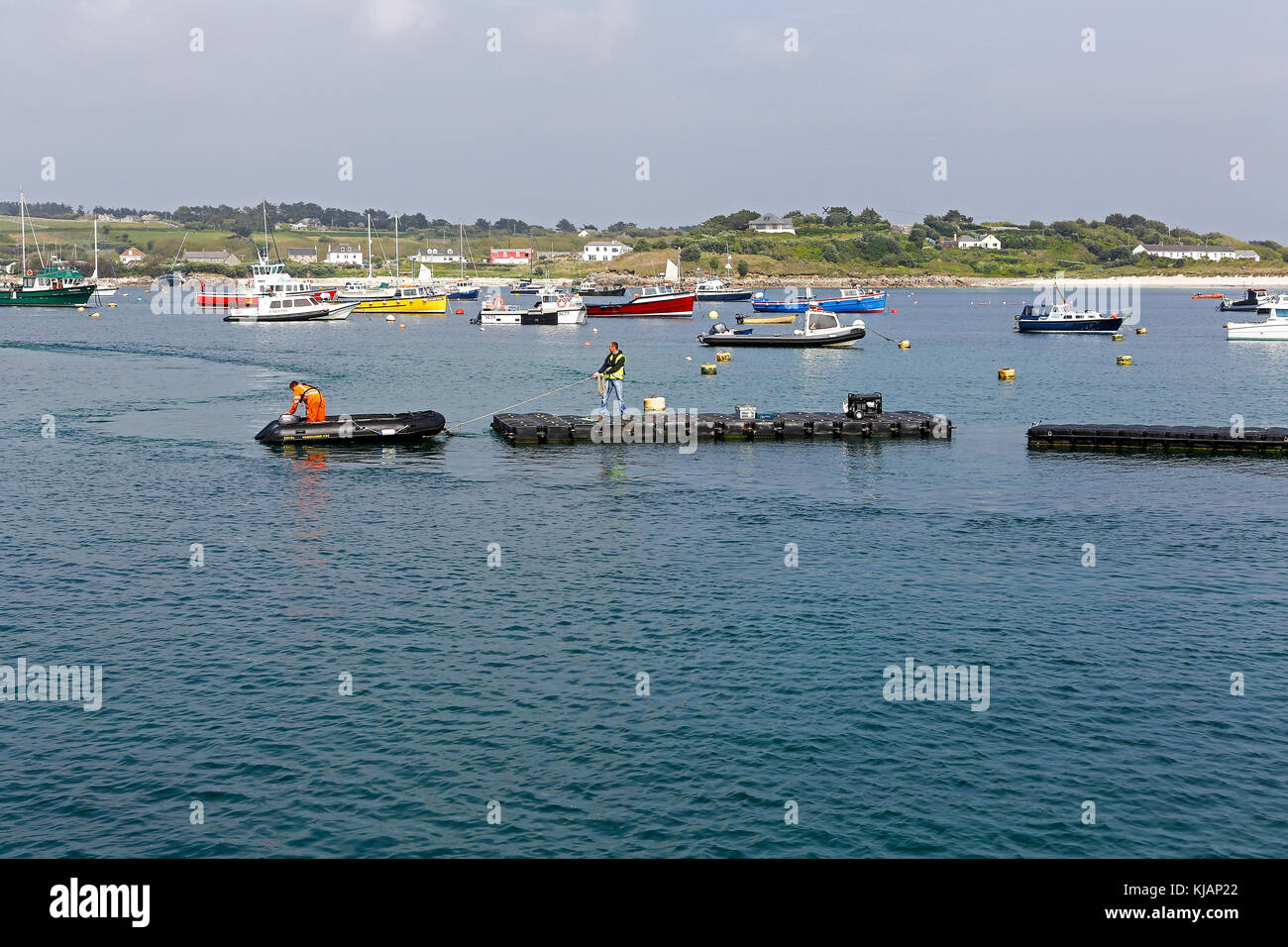 A mobile or portable or movable harbour in St. Mary's harbour, St. Mary's, Isles of Scilly, Cornwall, England, UK Stock Photo