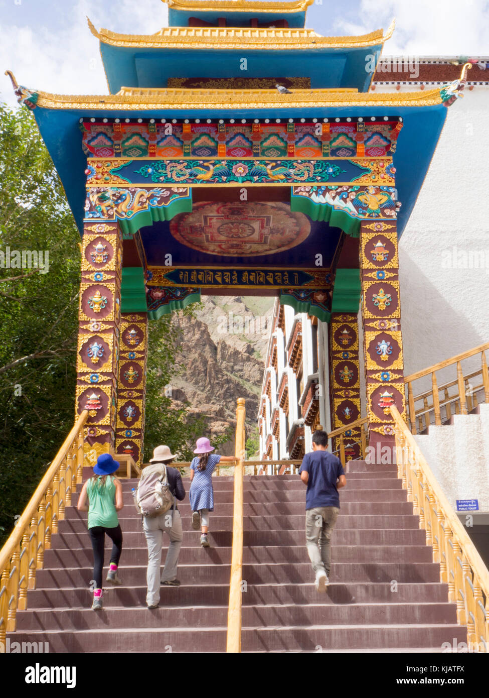 Buddhist monastery gate in Ladakh India Stock Photo Alamy
