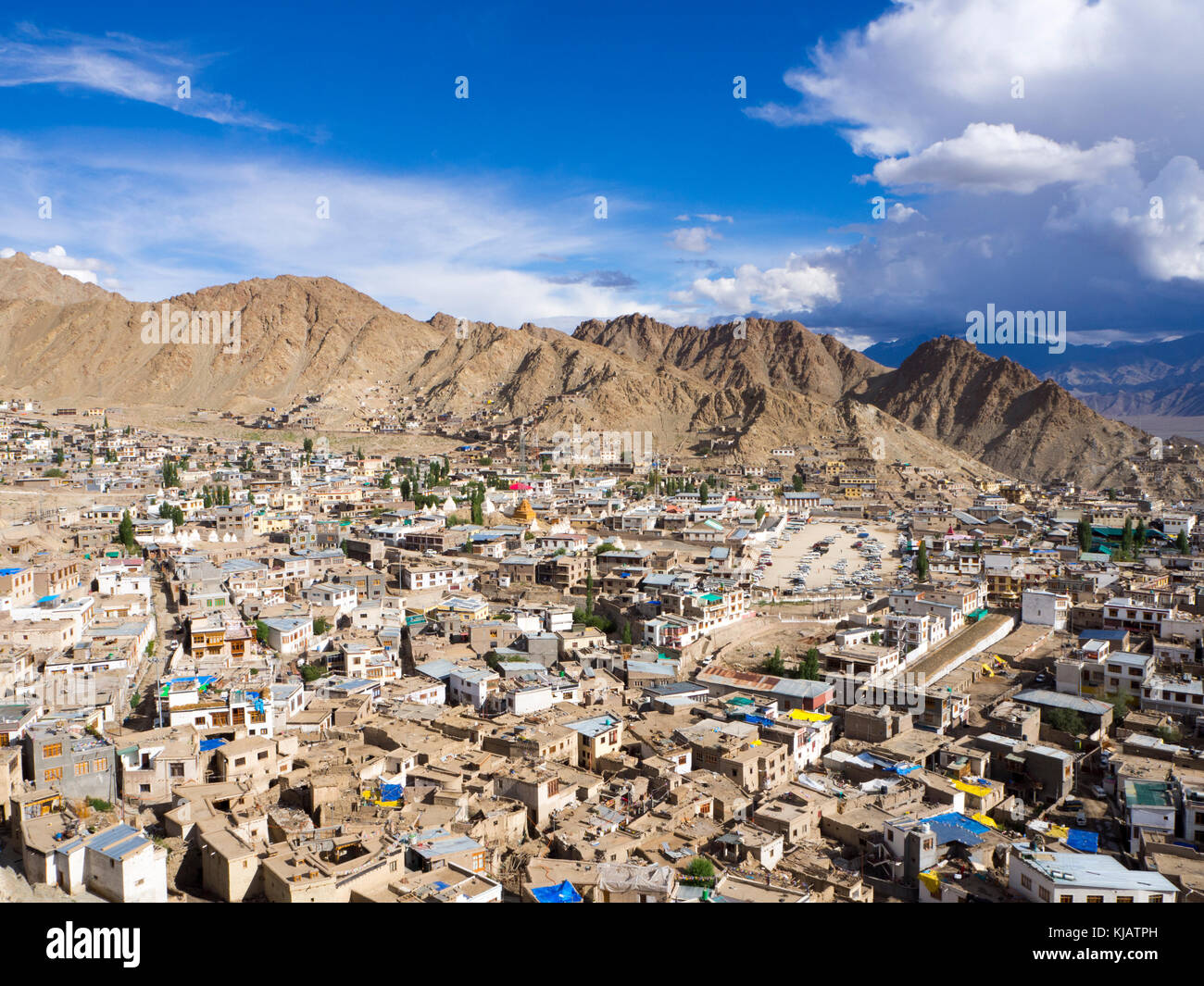 city rooftops view Leh Ladakh India Stock Photo