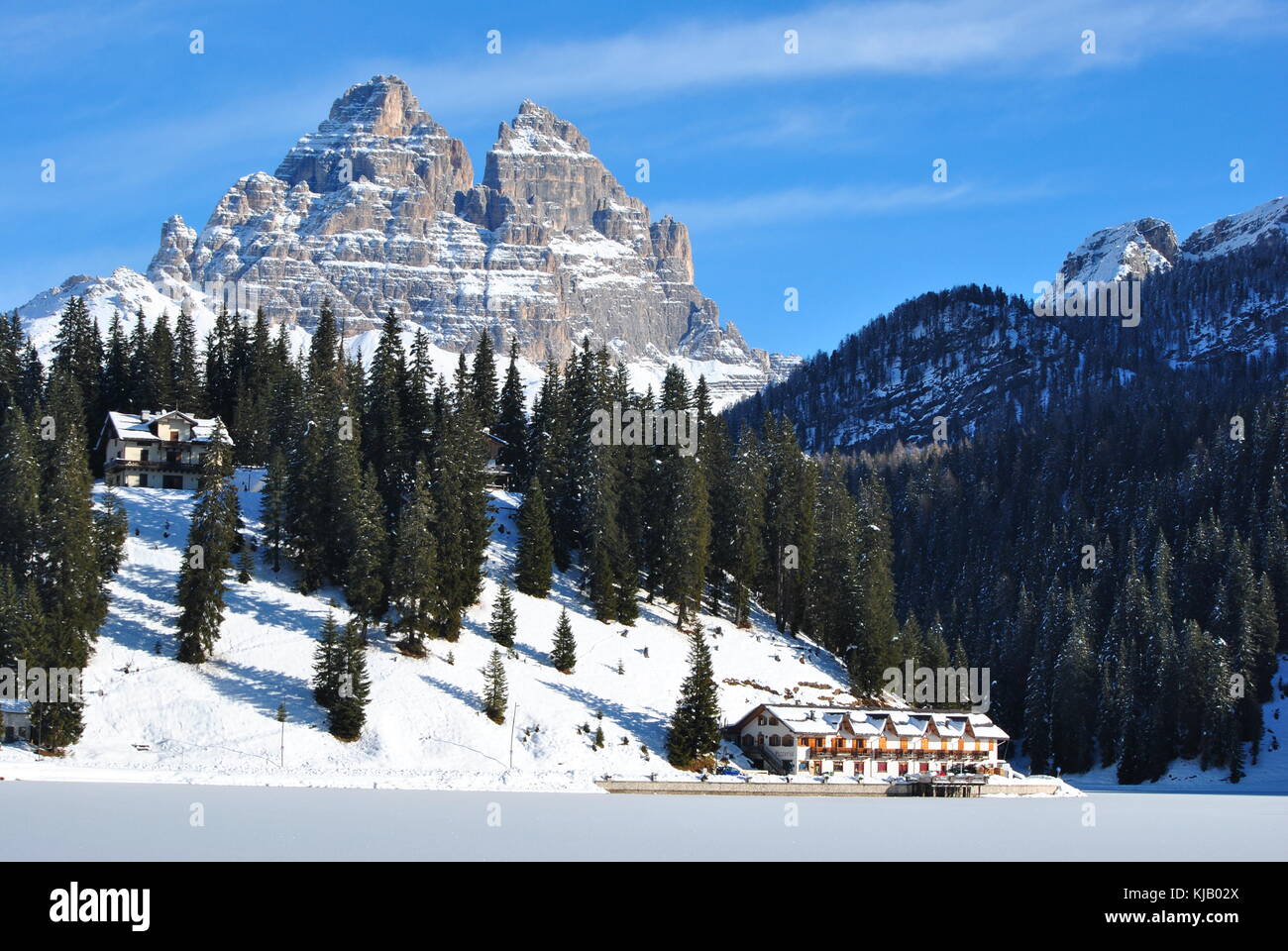 tre cime di lavaredo from misurina Stock Photo