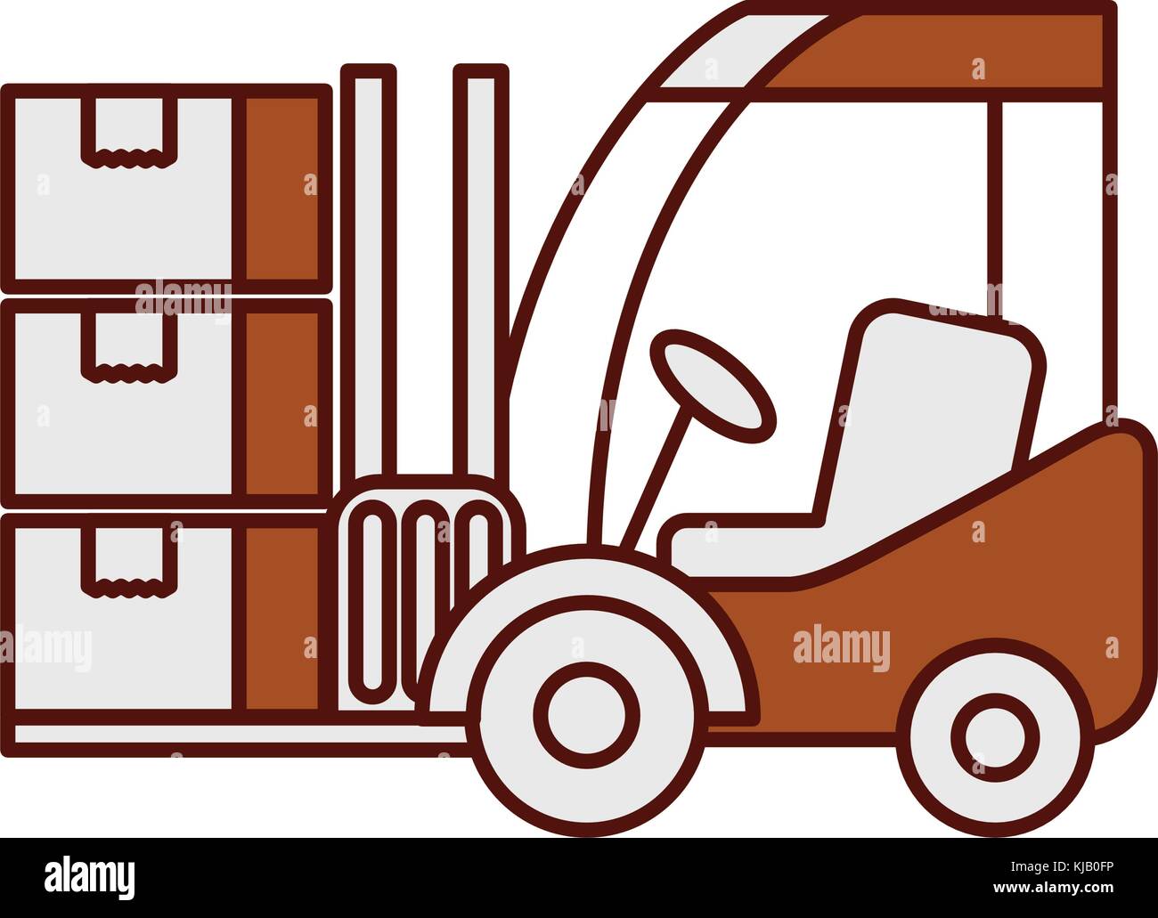 logistic forklift cardboard boxes transport cargo Stock Vector Image ...