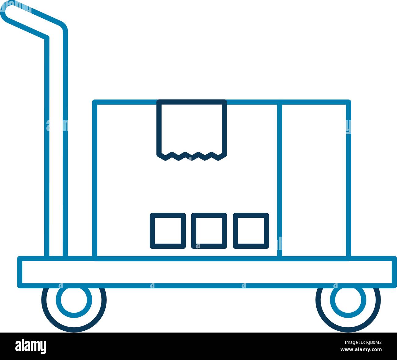hand truck with cardboard box storage Stock Vector Image & Art - Alamy