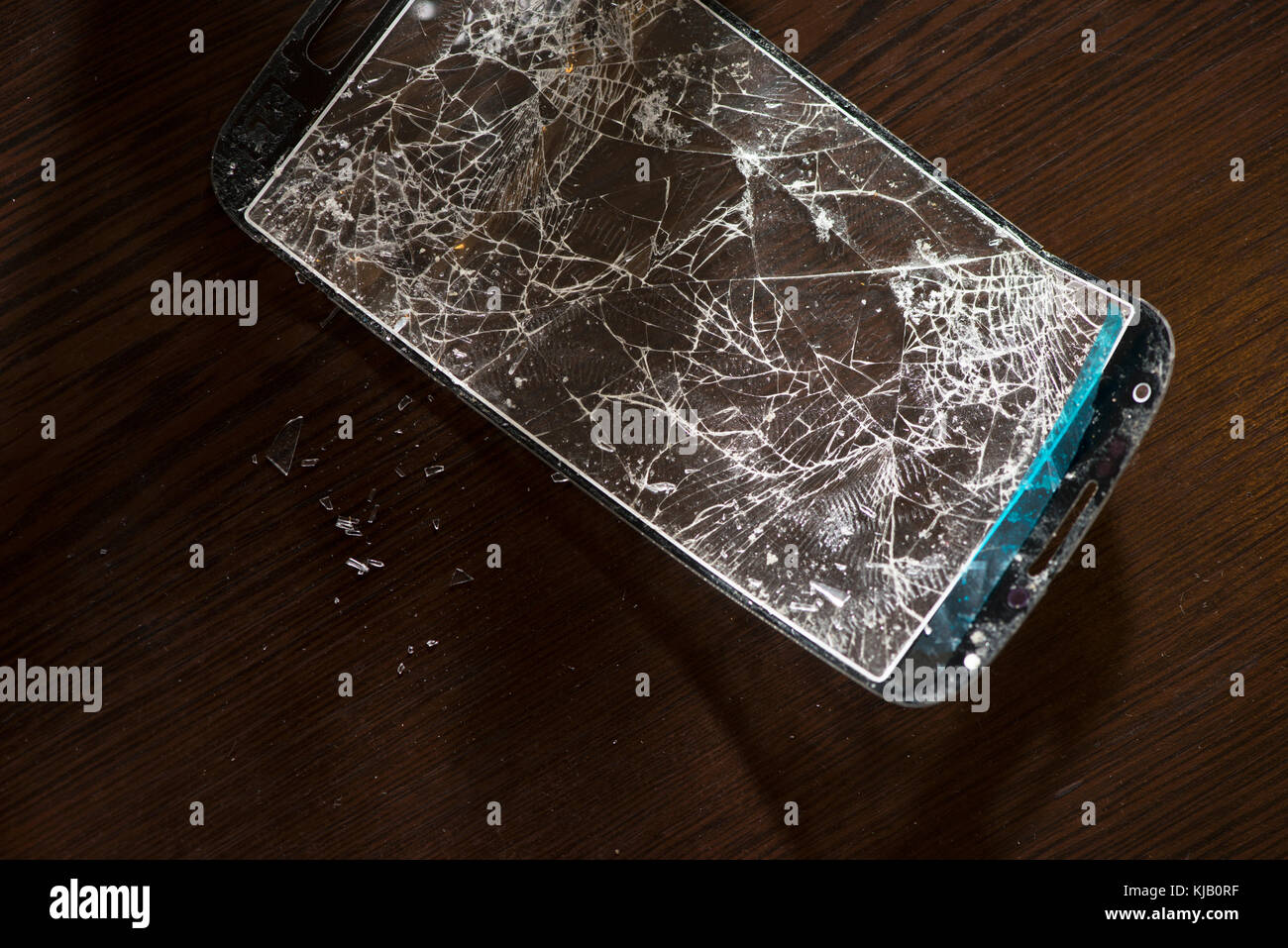 Broken screen for smartphone. Cracked phone screen Stock Photo