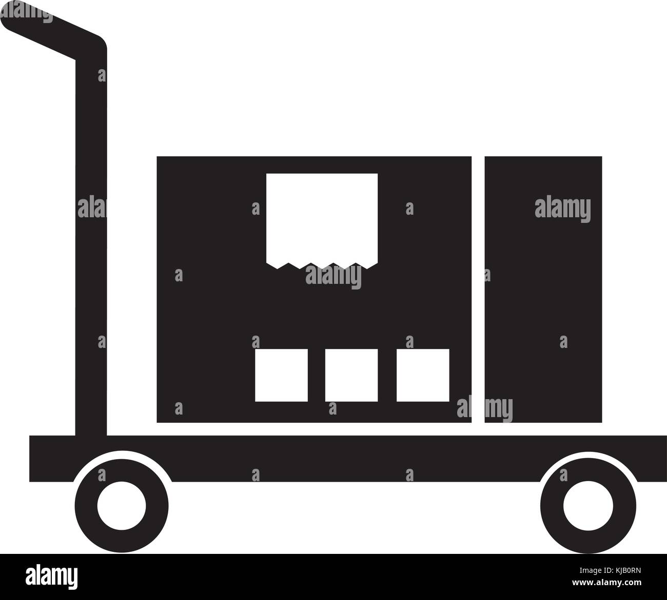 hand truck with cardboard box storage Stock Vector Image & Art - Alamy