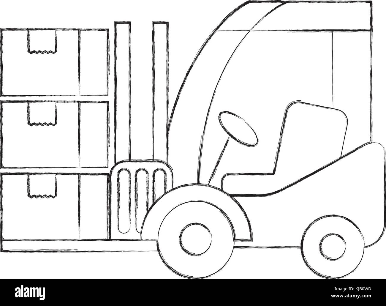 logistic forklift cardboard boxes transport cargo Stock Vector Image ...