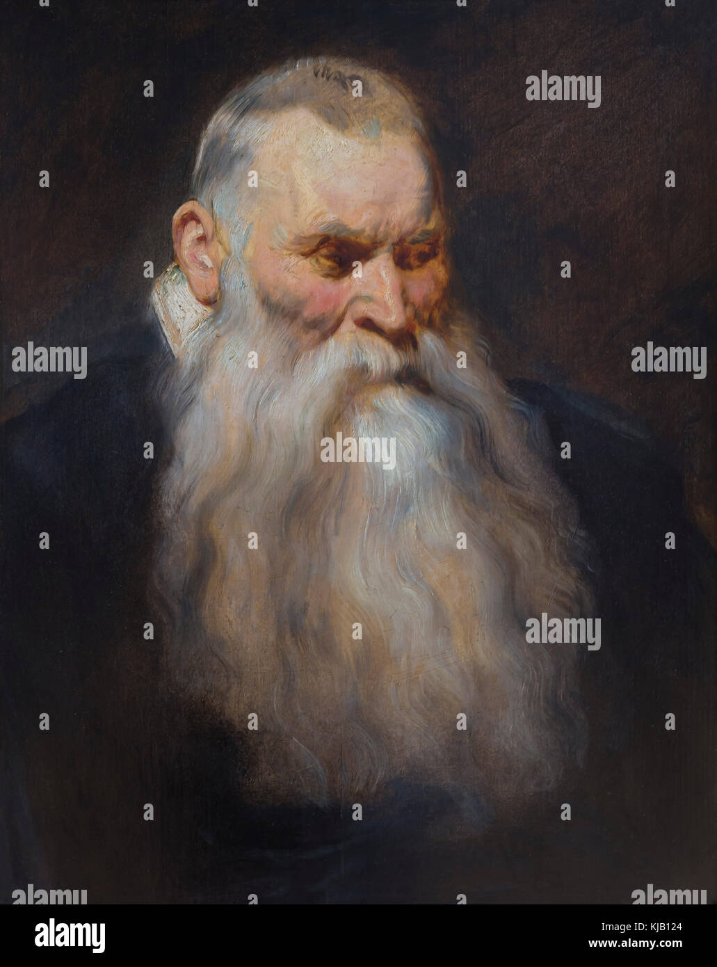 Study Head of an Old Man with a White Beard, Anthony van Dyck, circa 1617-1620, Metropolitan Museum of Art, Manhattan, New York City, USA, North Ameri Stock Photo