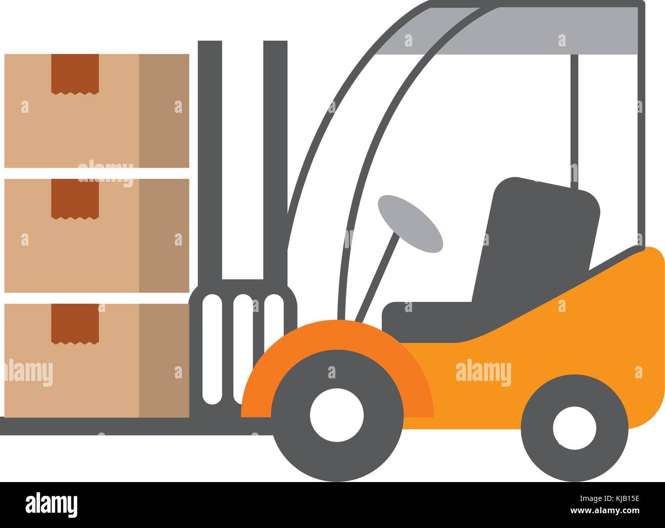 logistic forklift cardboard boxes transport cargo Stock Vector Image ...
