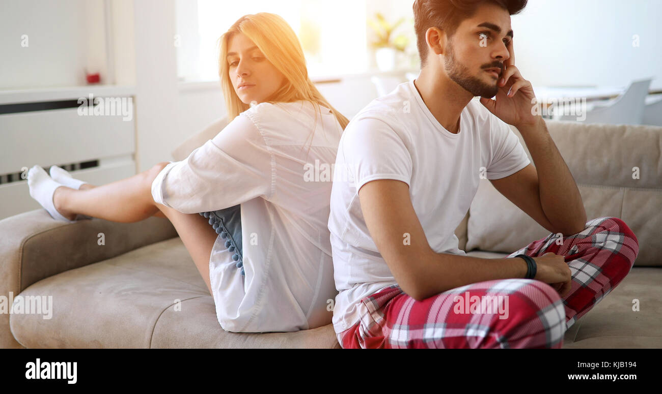 Unhappy Couple Having Crisis And Difficulties In Relationship Stock