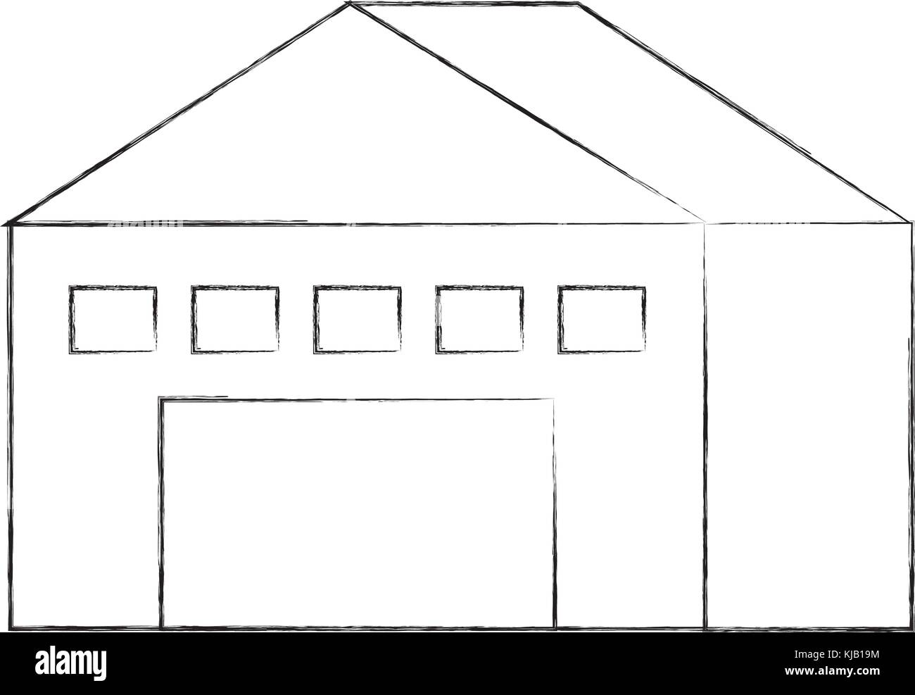 warehouse building exterior commercial empty Stock Vector Image & Art