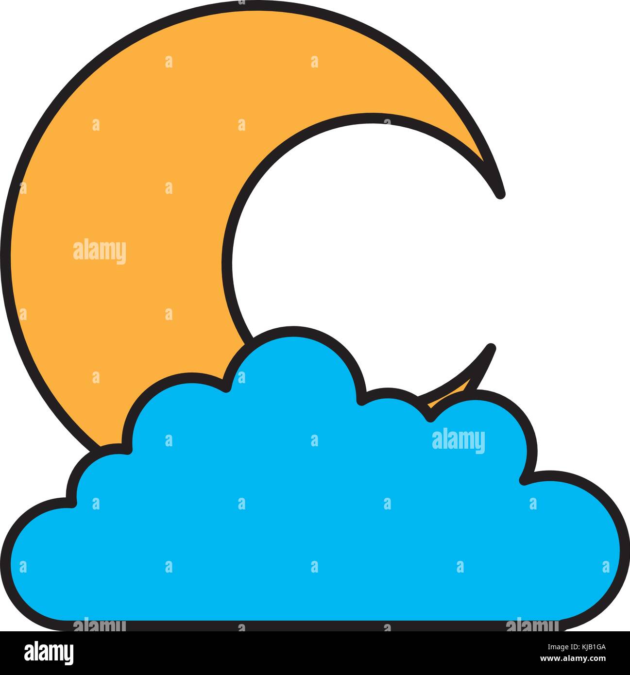 cute moon with cloud Stock Vector Image & Art - Alamy