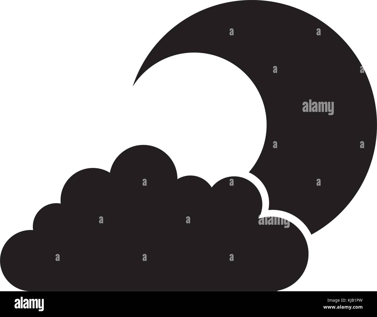cute moon with cloud Stock Vector Image & Art - Alamy