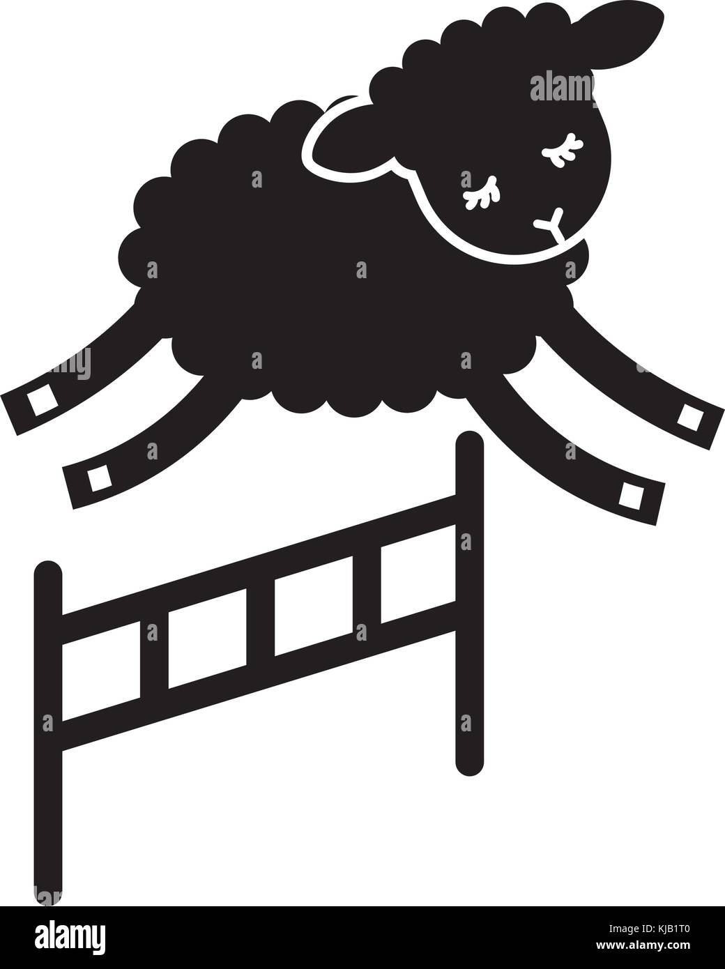Cute lamb jumping the fence Stock Vector Image & Art - Alamy