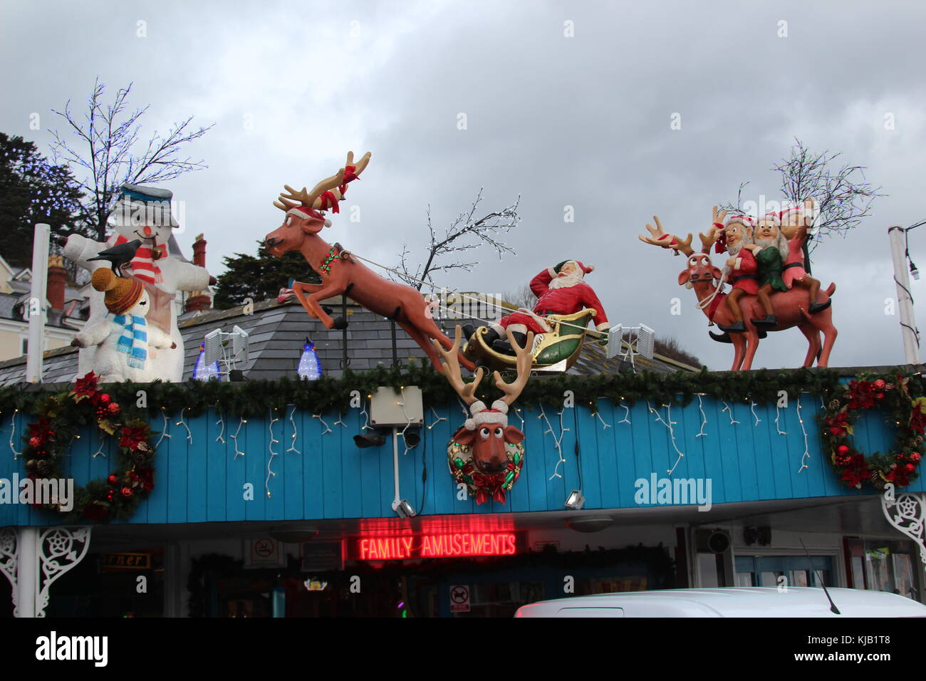 Llandudno pier Christmas lights Stock Photo Alamy