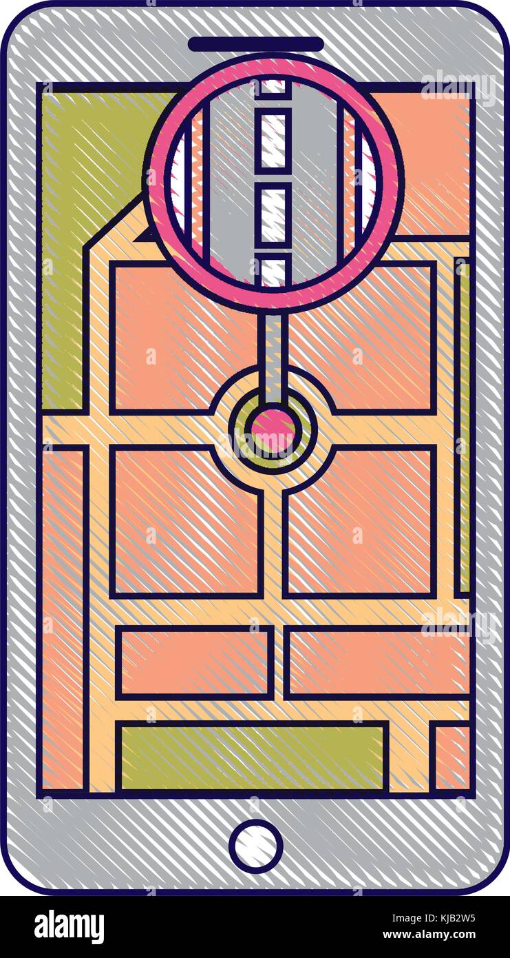 smartphone gps navigation map and pin road app Stock Vector Image & Art ...