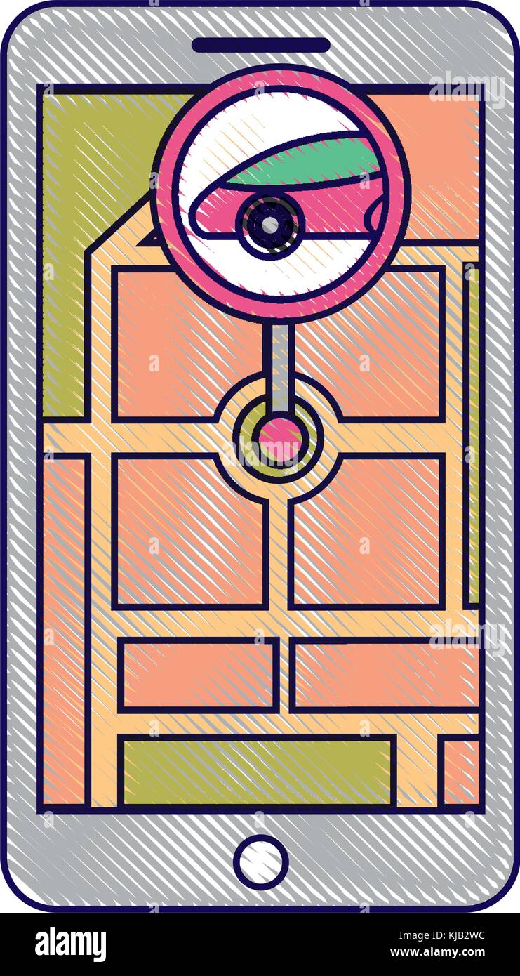 smartphone gps navigation map and pin car app Stock Vector Image & Art ...