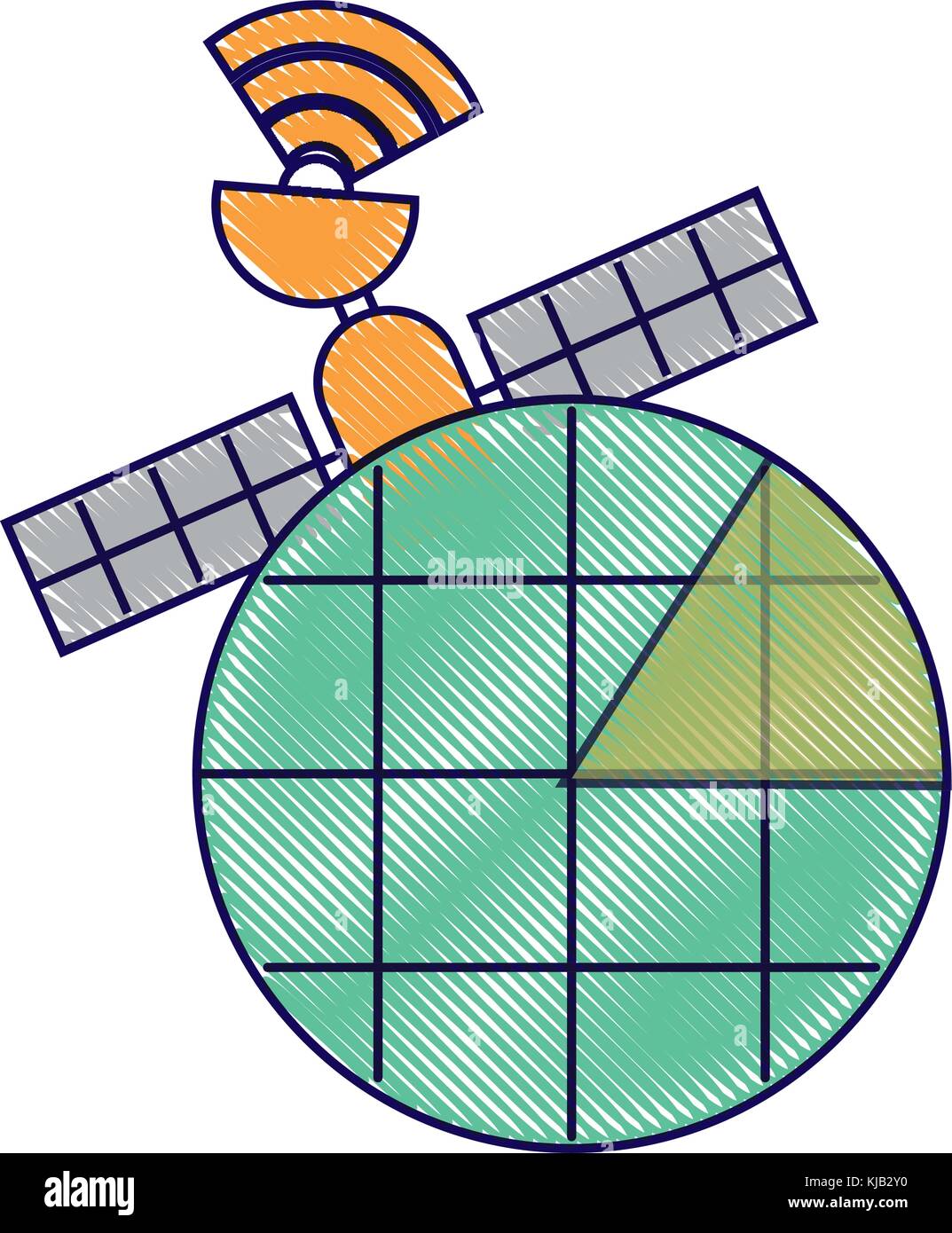 gps navigation screen pointer map satellite connection Stock Vector