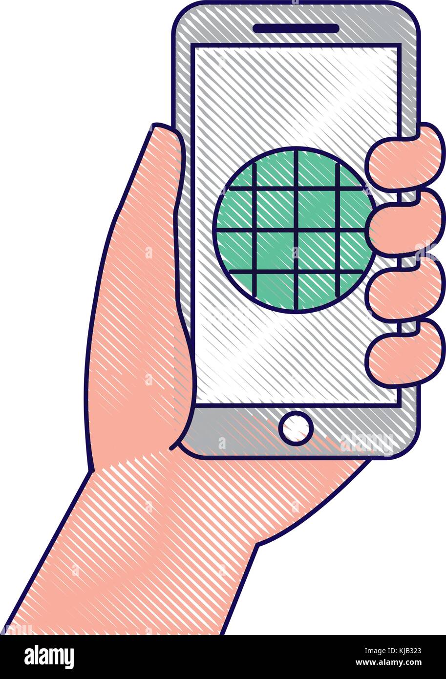 hand holding smartphone gps navigation screen Stock Vector Image & Art ...