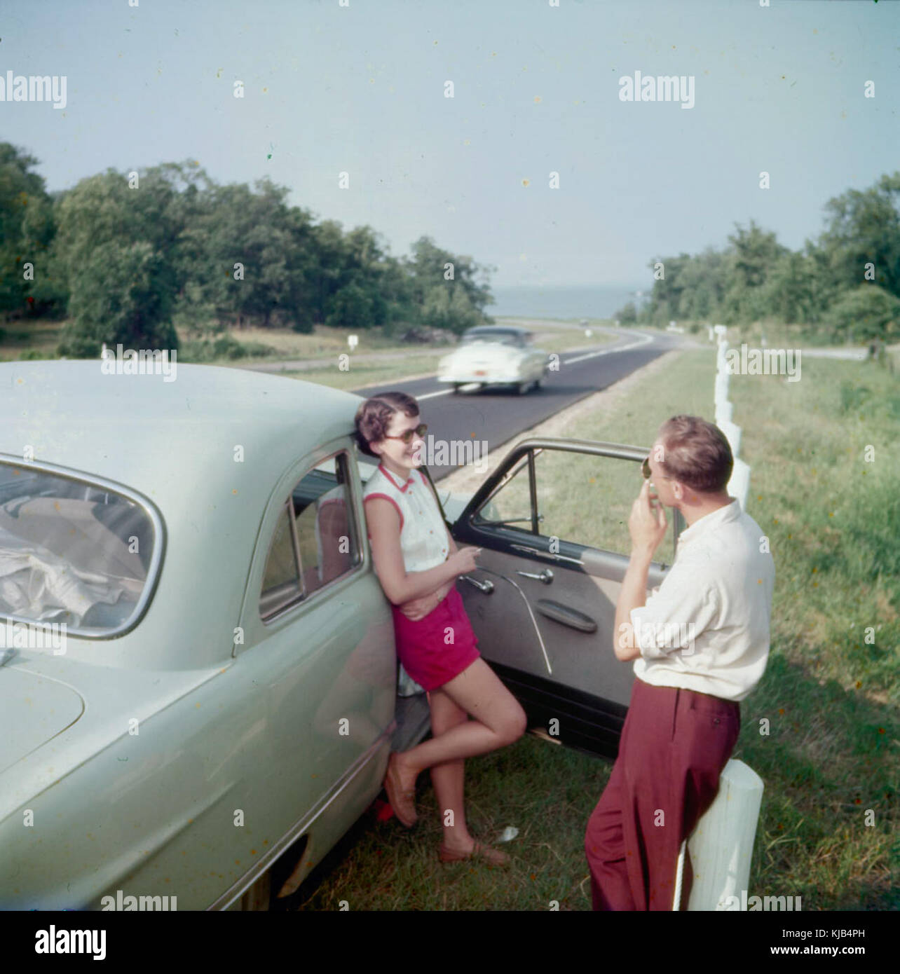 Highway 2 near Brockville, Ontario, Canada   1952 Stock Photo