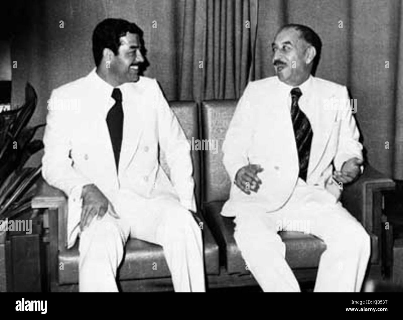 Saddam Hussein and Hassan al Bakr 1978 Stock Photo