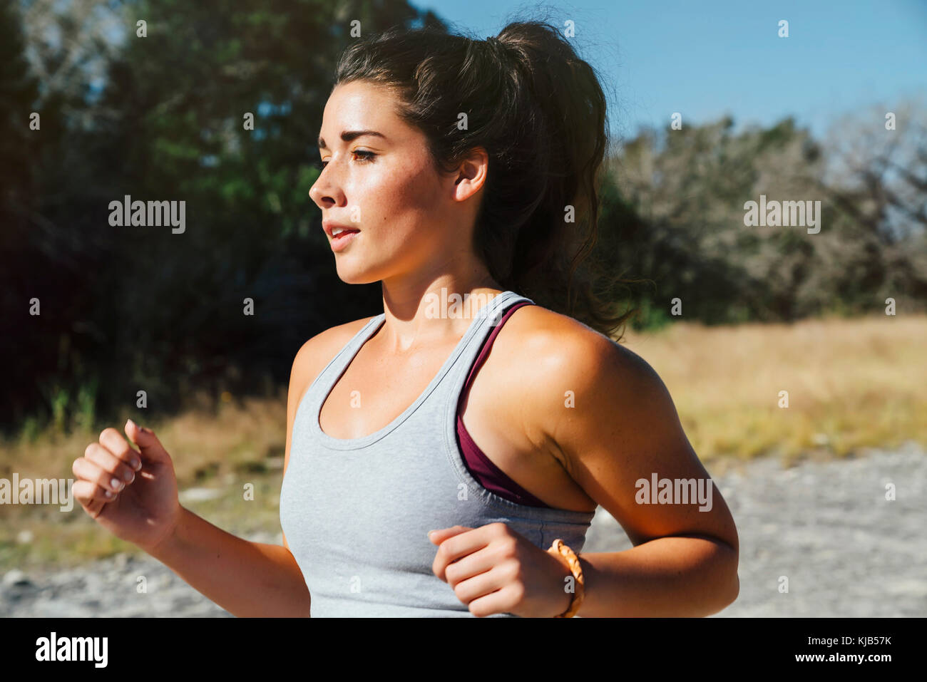 White european woman running hi-res stock photography and images - Alamy