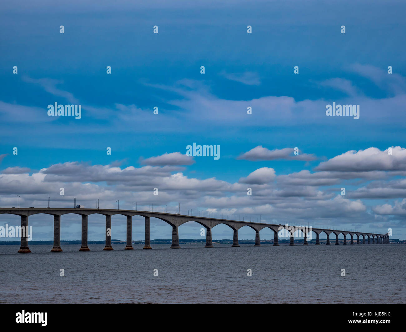 Confederation Bridge to PEI from Cape Jourimain, New Brunswick, Canada