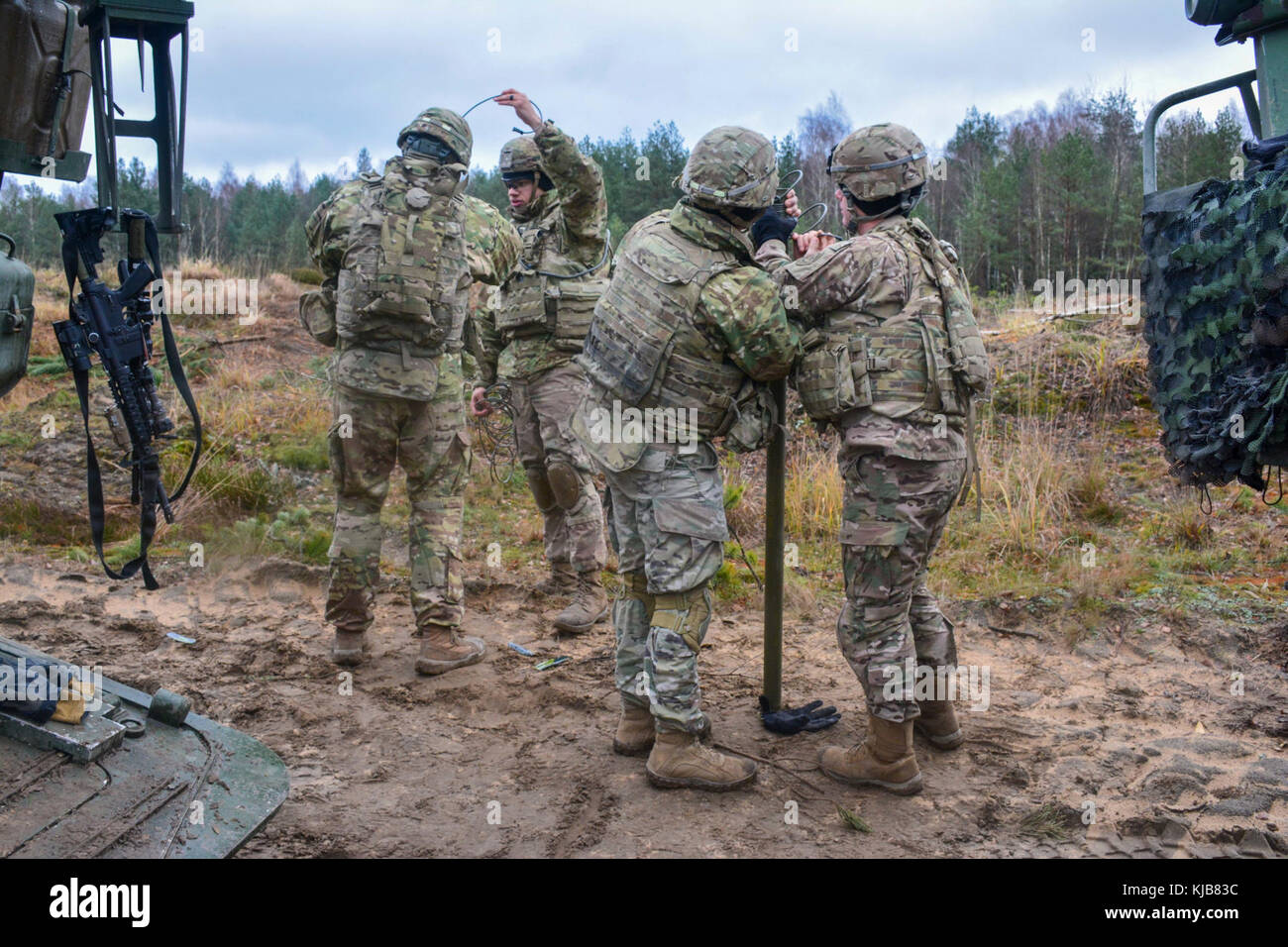 A group of 3rd Platoon, Alpha Troop, Regimental Engineer Squadron, 2d ...