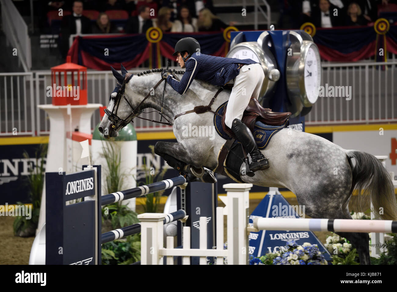 Nicola Philippaerts Belgium riding H&M Harley VD Bisschop in the Longines  FEI World Cup Show Jumping competition at the Royal Horse Show Toronto  Stock Photo - Alamy