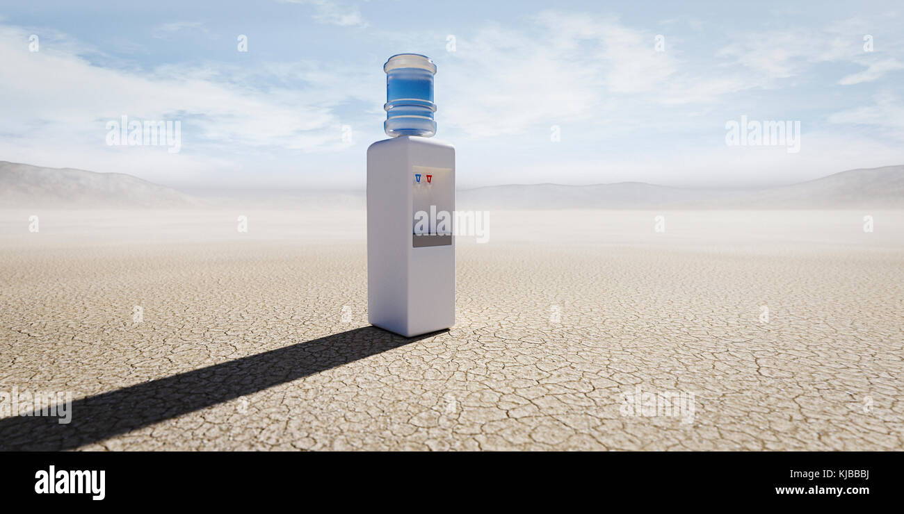 Water cooler in remote desert Stock Photo