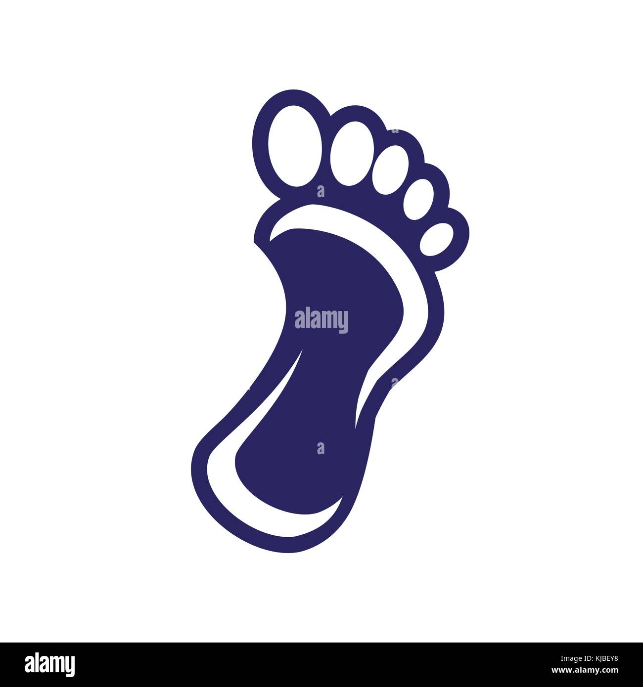 footprint symbol, footprint illustration, bold foot print, icon design, isolated on white background. Stock Vector
