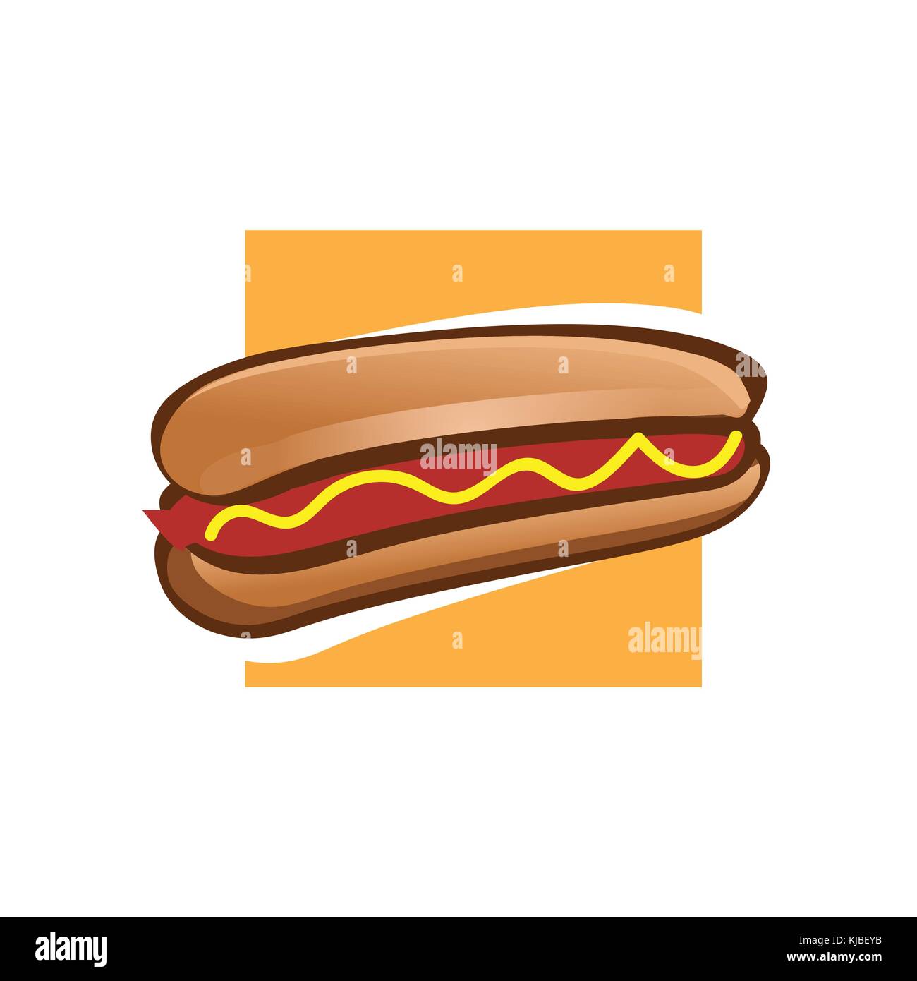 bold hotdog illustration, hotdog sandwich logo, isolated on white background. Stock Vector