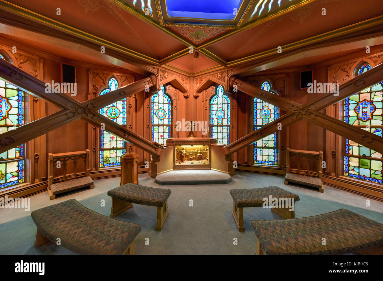 Chicago - September 8, 2015: First United Methodist Church at the Chicago Temple - Washington Avenue in Chicago. Church in a skyscraper. Stock Photo