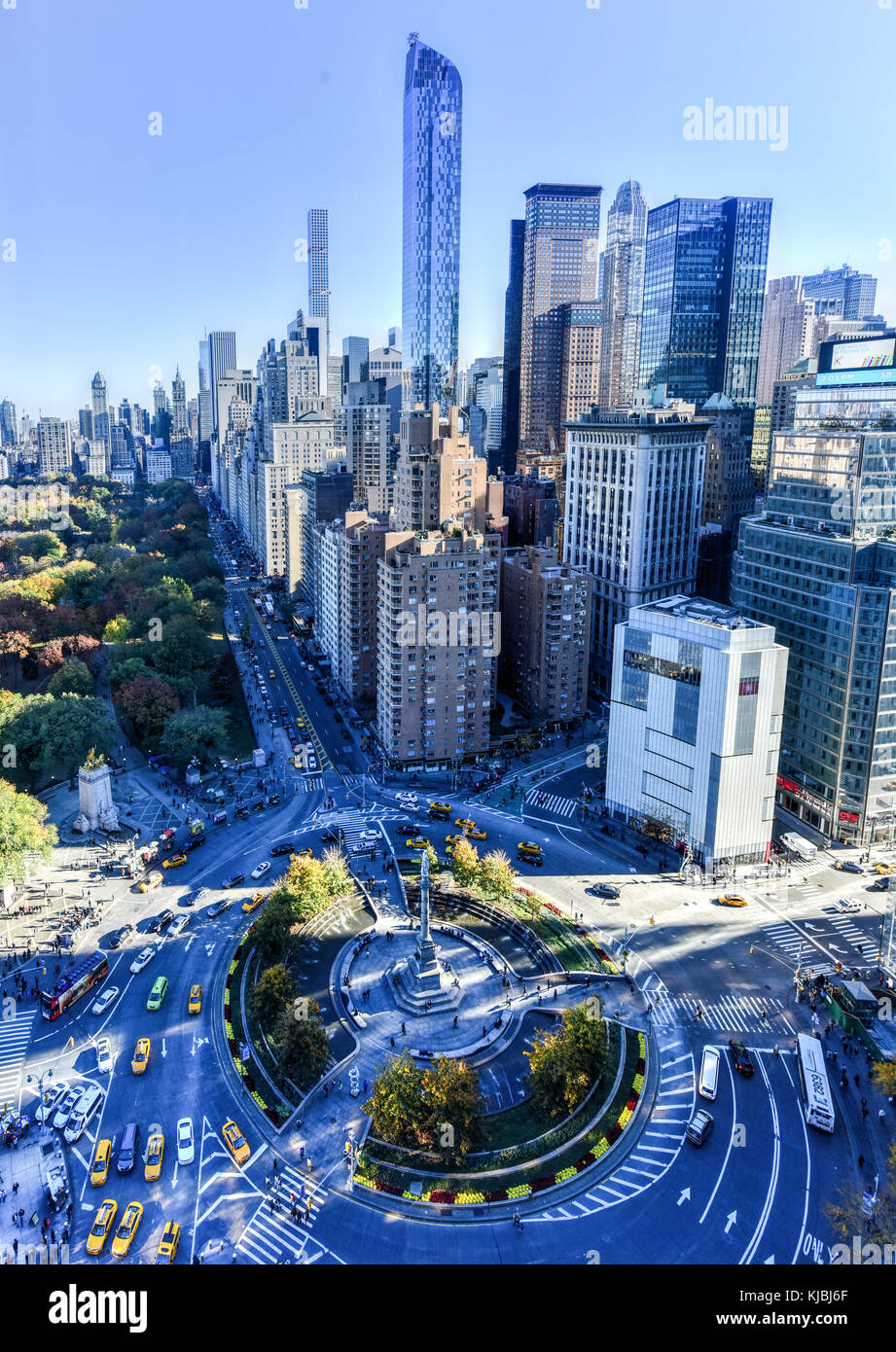 New York City November 8, 2015 Aerial view of Central Park South and
