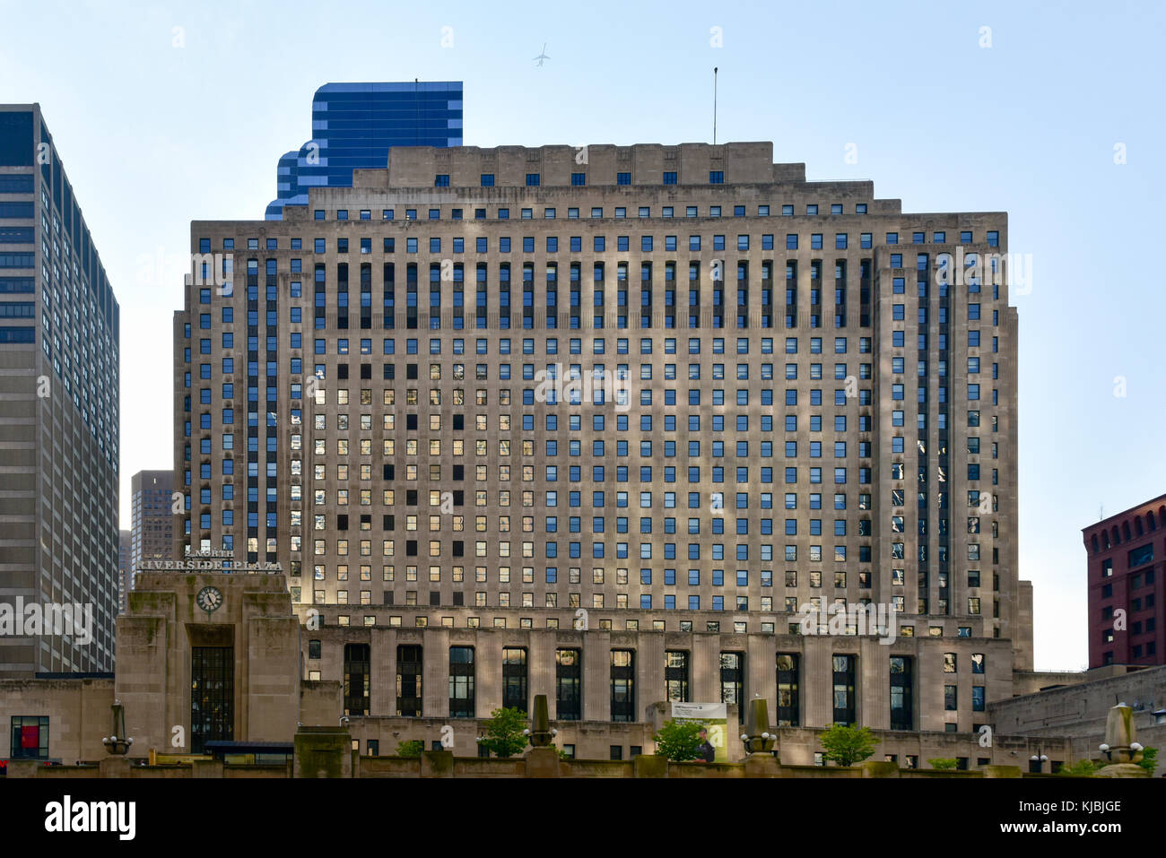 Chicago, Illinois - September 5, 2015: North Riverside Plaza Building. Formerly the Chicago Daily News Building. Stock Photo