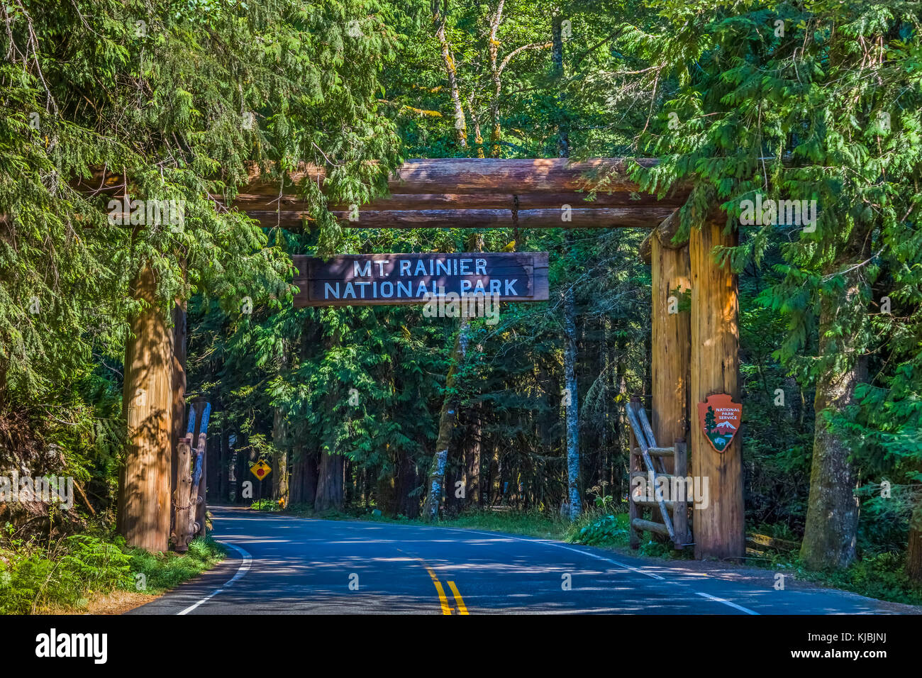 Nisqually Entrance at Ashford Washington to Mount Rainier National Park in Washington State in the United States Stock Photo