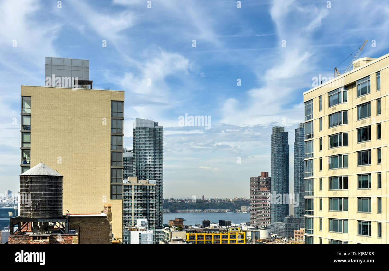 View of the Midtown West Skyline from above. Stock Photo