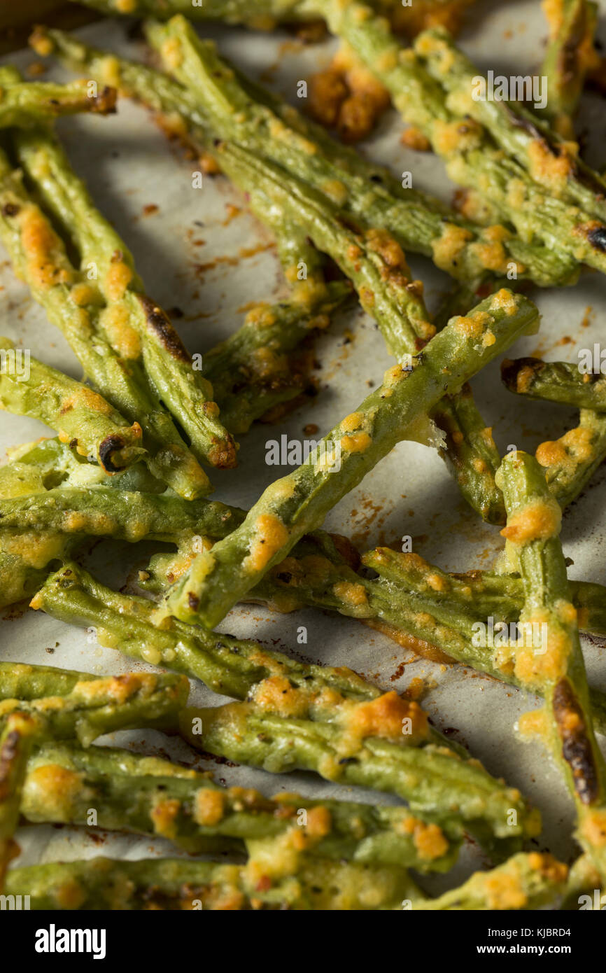 Homemade Baked Parmesan Green Bean Fries Ready to Eat Stock Photo Alamy