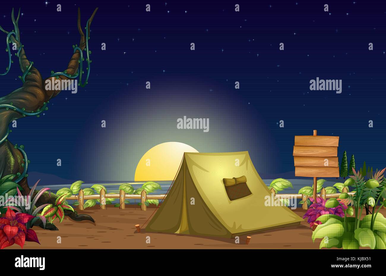 Empty campsite Stock Vector Images - Alamy