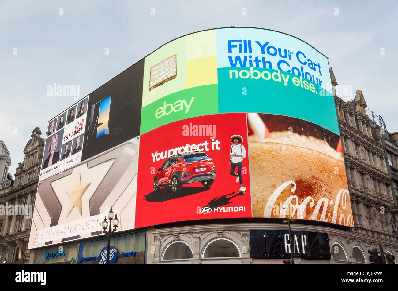 Neon signs in Piccadilly Circus, Piccadilly, West End, City of
