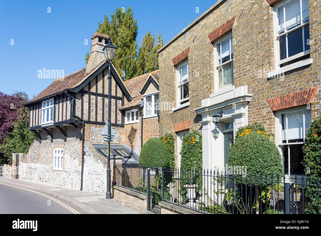 Period houses, Strand Street, Sandwich, Kent, England, United Kingdom Stock Photo